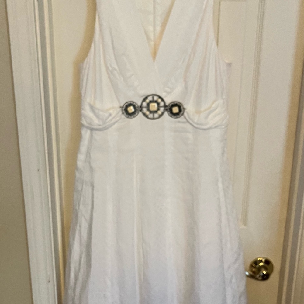 Embellished White Sundress with Halter Neckline for Weddings